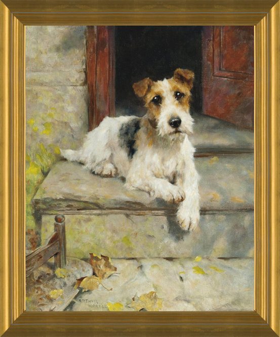 SMOOTH FOX TERRIER DOGS VINTAGE STYLE DOG ART PRINT MATTED READY TO FRAME 