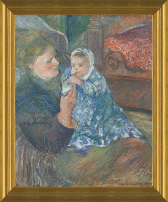 Camille Pissarro、海外版超希少レゾネ、新品額装付 Art Prints of Julie Pissarro with Son by Camille Pissarro