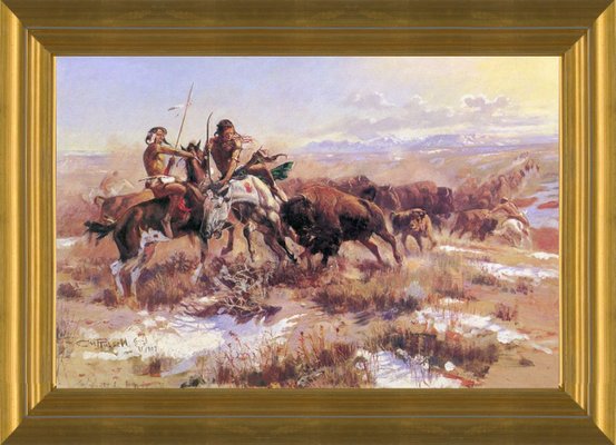 Art Prints of The Wounded Buffalo by Charles Marion Russell