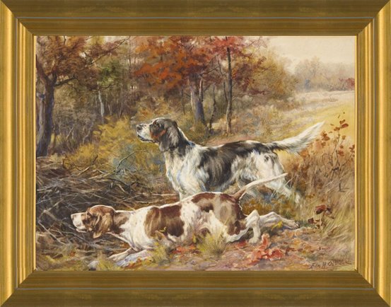 Art Prints of English Setter and Pointer in a Field by Edmund Henry Osthaus