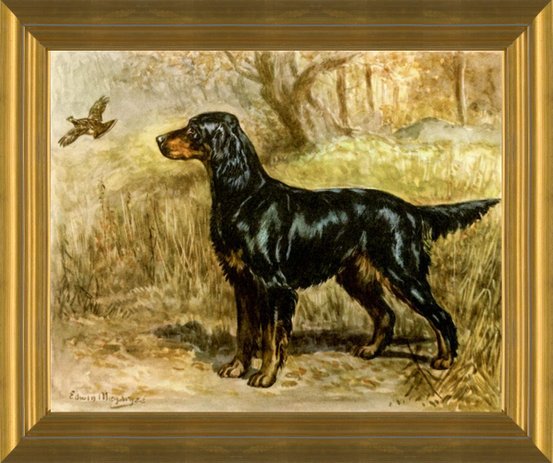 ENGLISH AND GORDON SETTER DOGS GREAT VINTAGE STYLE DOG ART PRINT POSTER 