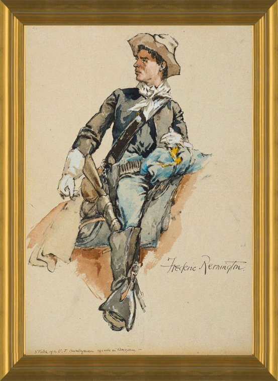 Sketch of a U.S. Cavalryman, made in Arizona by Frederic Remington | Fine  Art Print