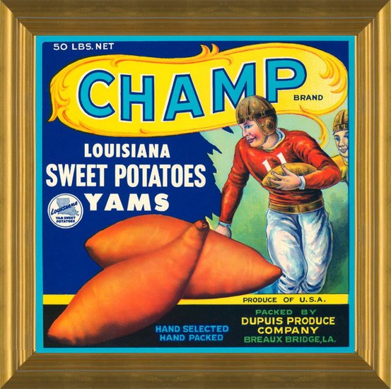 Art Prints of 012 Champ louisiana Sweet Potatoes, Fruit Crate Labels