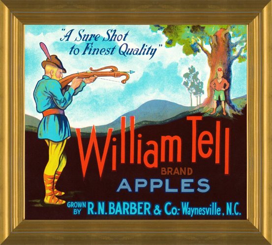 Art Prints of |Art Prints of 087 William Tell Apples, Fruit Crate Labels