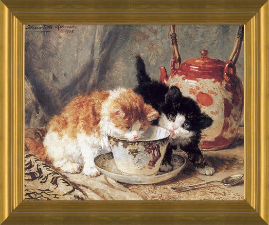 Tea Party by Henriette Ronner Knip Fine Art Print