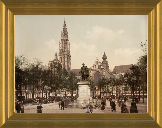 Place Verte and Cathedral Antwerp Belgium 387135 Fine Art Print