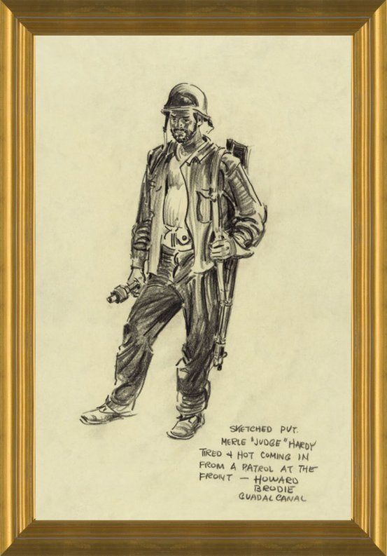 Private Merle Judge Hardy Returning from Patrol 22718L by Howard Brodie Fine Art Print