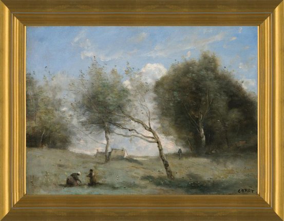 Art Prints of Meadows on a Small Farm by Camille Corot