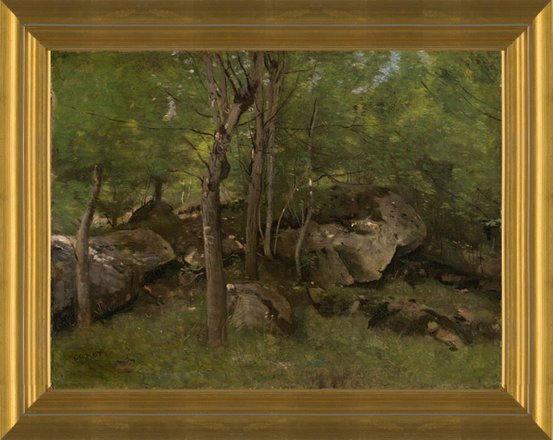 Art Prints of Rocks in Forest Fontainebleau by Camille Corot