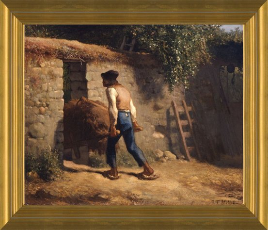 Art Prints of Peasant with a Wheelbarrow by Jean-Francois Millet