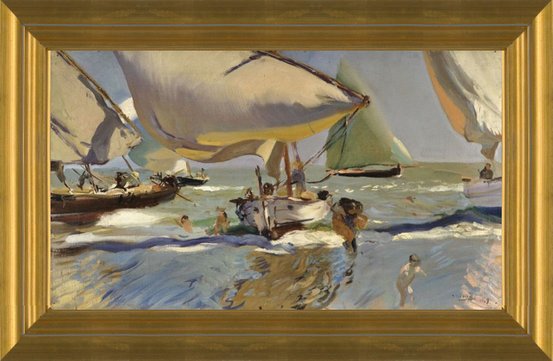 Art Prints of Boats on the Beach II by Joaquin Sorolla y Bastida
