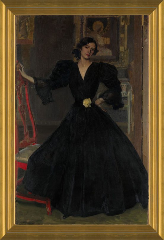 clotilde in evening dress Joaquín Sorolla Print, Clotilde in evening dress (1910)