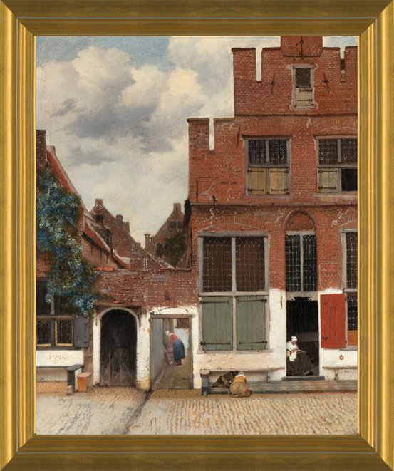 The Little Street 1658(ヨハネス フェルメール)額装済ポスター