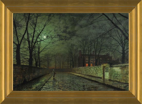 John Atkinson Grimshaw A Moonlit Night Painting 8x10 Real Canvas Art Print
