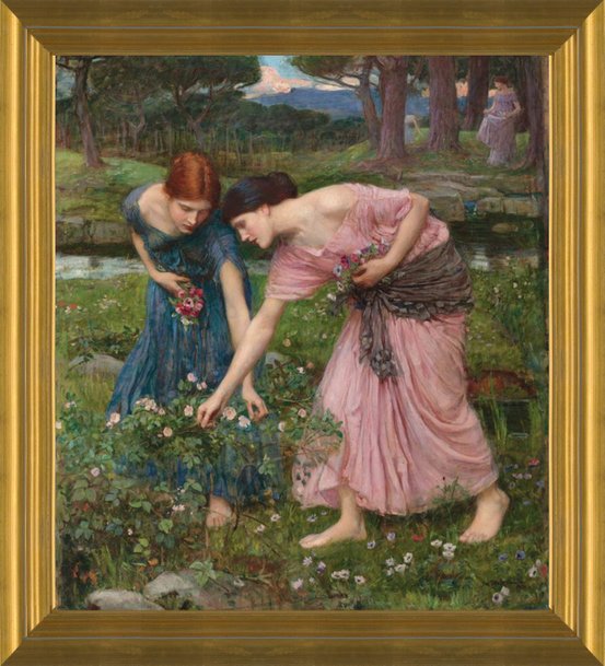 JOHN WILLIAM WATERHOUSE GATHER YE ROSEBUDS FRAMED ART PAINTING PRINT 4 SIZES JOHN WILLIAM WATERHOUSE GATHER YE ROSEBUDS FRAMED ART PAINTING PRINT 4 SIZES