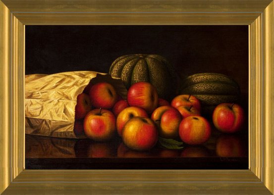 Art Prints of Apples, Melons and Paper bag by Levi Wells Prentice