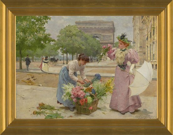 Art Prints of The Flower Seller on the Champs Elysees II by Louis
