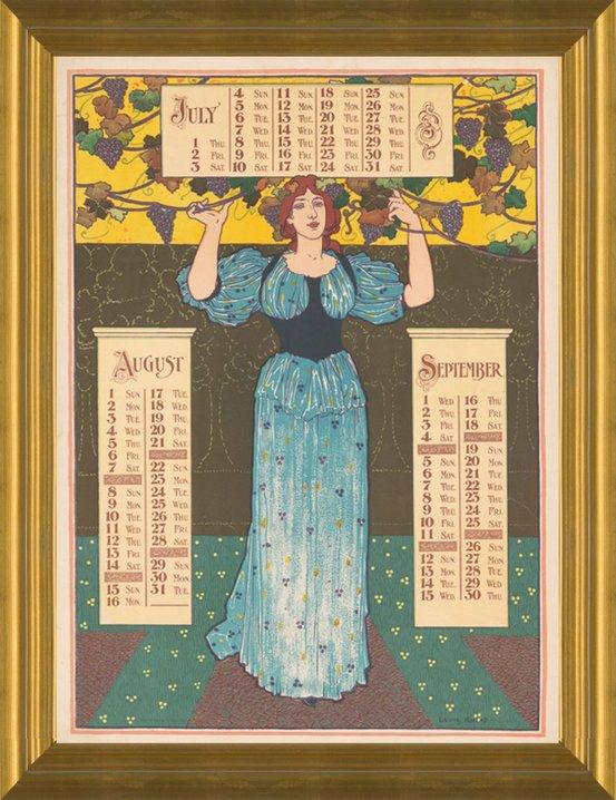 Art Prints of Poster Calendar, 1897, July, August, September by