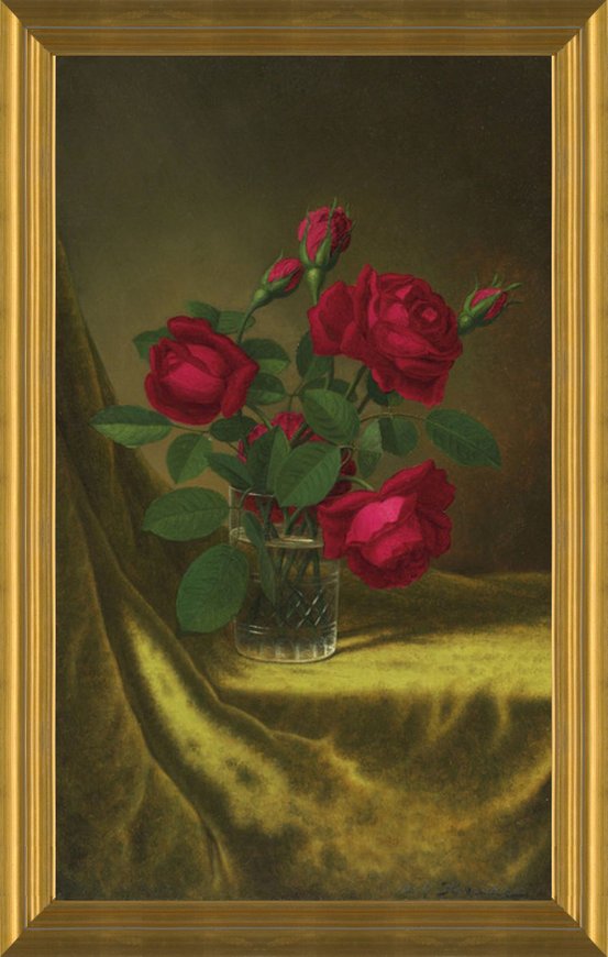 Art Prints of Still Life with Flowers, Red Roses by Martin Johnson Heade