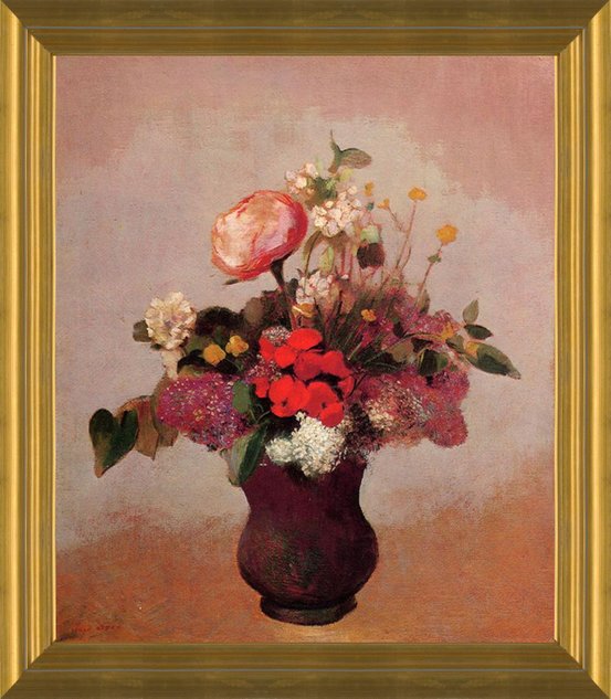 Art Prints of Flowers in a Brown Vase by Odilon Redon