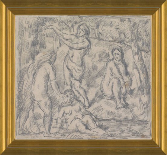 Cezanne、Bathing Women、希少画集画、新品額付 Art Prints of Study of Four Woman Bathing by Paul Cezanne