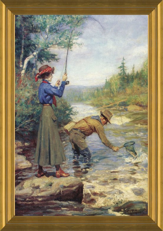 Fisherman By Stream - Philip Goodwin Paintings