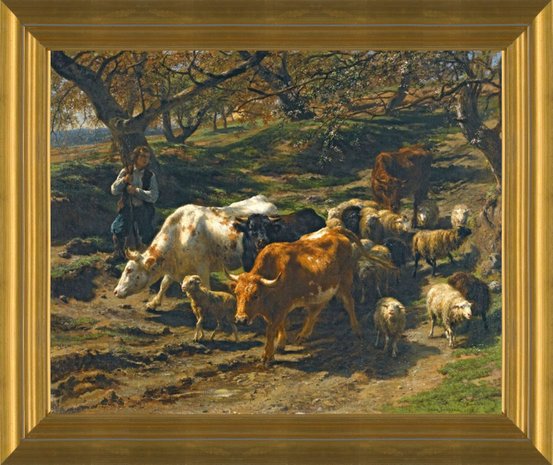 Art Prints of A Shepherd with His Flock by Rosa Bonheur
