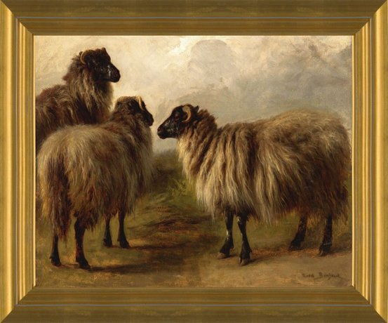 Sheep lino prints set of three