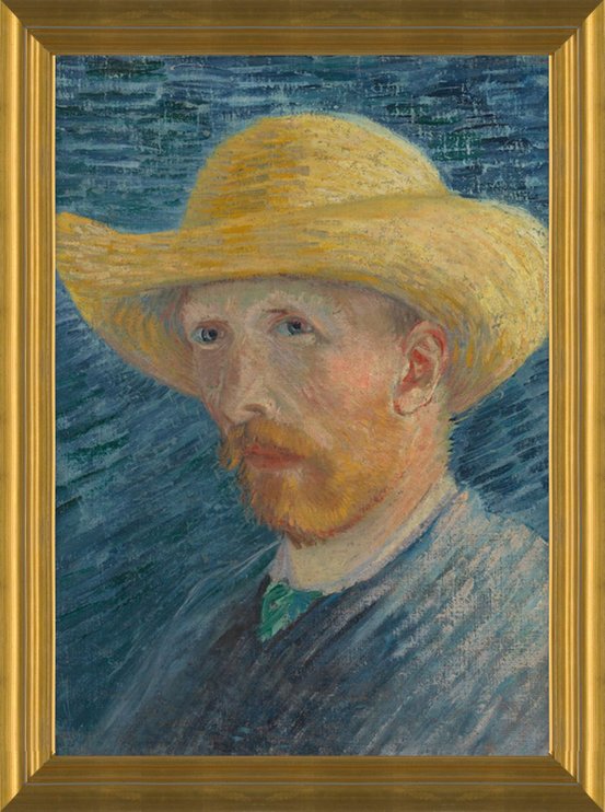 Self Portrait Blue Vincent Van Gogh HD Art Canvas Print Oil Painting 12x16"