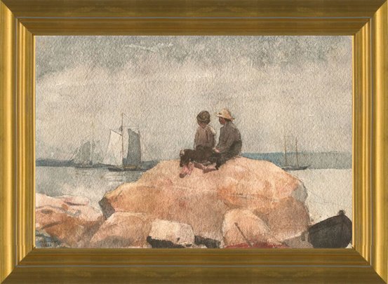 Boy & Girl Fishing 1880 Our beautiful pictures are available as Framed  Prints, Photos, Wall Art and Photo Gifts