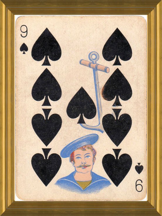 Art Prints of Playing Card, 9 of Spades