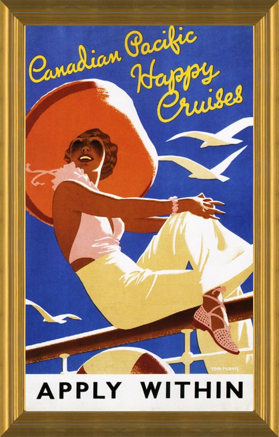 Art Prints of Canadian Happy Cruises, Vintage Travel Poster