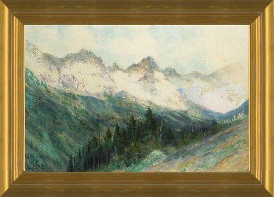 Colorado shops Rockies -- Vintage Fine Art Painting -- Framed Digitally Printed Canvas Art