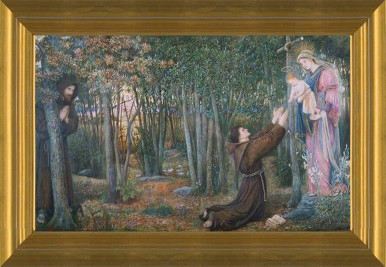 Art prints of How the Virgin Came to Brother Conrad in Offia and Laid her Son in his Arms by Marie Spartali Stillman