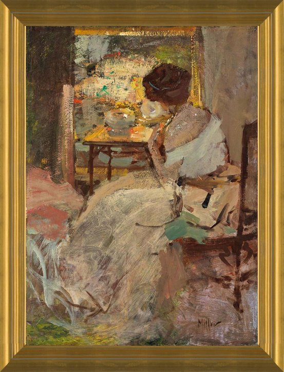 Art Prints Woman in a White Dress (Lady in a White Evening Gown) by Richard  Edward
