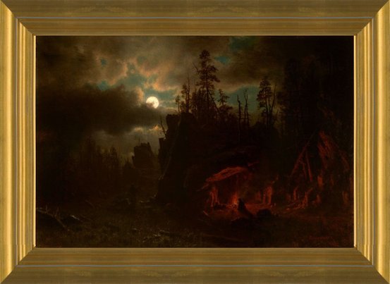 Art Prints of The Trapper's Camp by Albert Bierstadt